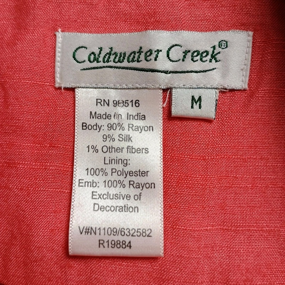 Coldwater Creek Artisan Asian Style Patchwork Embroidered Jacket Womens M... - Picture 7 of 10